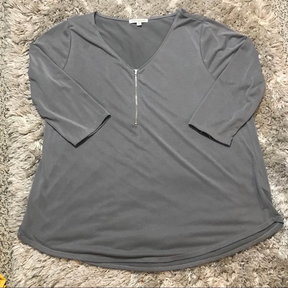 Green Envelope Zipper Blouse